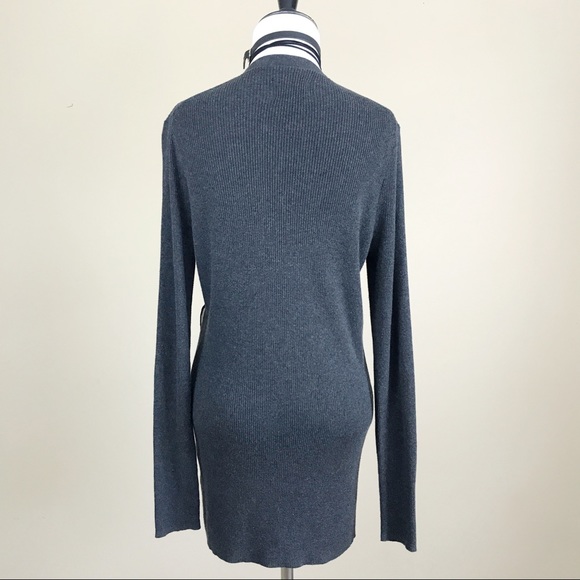 Simply Vera Wang Ribbed Cardigan Black Gray Sequin - Picture 6 of 8